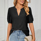 Eyelet Notched Short Sleeve T-Shirt