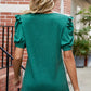 Round Neck Ruffle Trim Short Sleeve T-Shirt