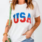 USA Round Neck Short Sleeve T-Shirt