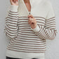 Striped Half Zip Long Sleeve Sweater