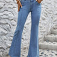 High Waist Flare Jeans with Pockets