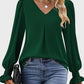 V-Neck Flounce Sleeve Top