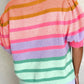 Striped Round Neck Half Sleeve Sweater