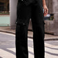 Buttoned Loose Fit Jeans with Pockets