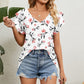 V-Neck Short Sleeve Blouse