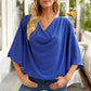 Cowl Neck Three-Quarter Sleeve Blouse