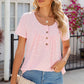 Eyelet Quarter Button Short Sleeve T-Shirt