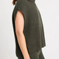 Slit Turtleneck Cap Sleeve Sweater