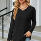 Decorative Button Round Neck T-Shirt