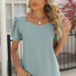 Eyelet Puff Sleeve T-Shirt