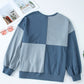 Contrast Half Button Long Sleeve Sweatshirt