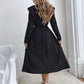 Ruched Ruffled Round Neck Long Sleeve Dress