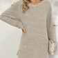 Pocketed Round Neck Long Sleeve T-Shirt