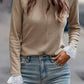 Lace Detail Round Neck Long Sleeve T-Shirt