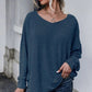 Full Size Double Tie Drop Shoulder Long Sleeve T-Shirt