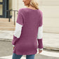 Contrast V-Neck Long Sleeve T-Shirt