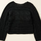 Openwork Cable Knit Long Sleeve Sweater