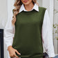 Buttoned Round Neck Sweater Vest