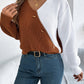 Two-Tone V-Neck Long Sleeve Sweater