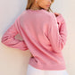 Daisy Notched Long Sleeve Sweater