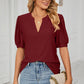 Eyelet Notched Short Sleeve T-Shirt