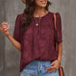 Round Neck Puff Sleeve Blouse