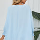 Smocked Lantern Sleeve Round Neck Blouse