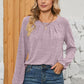 Ruched Round Neck Flounce Sleeve T-Shirt