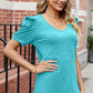 Round Neck Ruffle Trim Short Sleeve T-Shirt