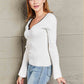 Contrast Sweetheart Neck Ribbed Top