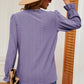 Eyelet V-Neck Flounce Sleeve T-Shirt