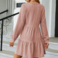 V-Neck Long Sleeve Mini Dress