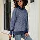 Heathered Slit High-Low Long Sleeve Top