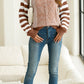 Striped Round Neck Dropped Shoulder Sweater