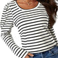 Striped Round Neck Long Sleeve T-Shirt