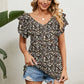 V-Neck Short Sleeve Blouse