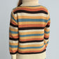 Contrast Stripes Turtleneck Long Sleeve Sweater