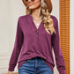 Notched Long Sleeve T-Shirt