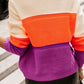 Color Block Drop Shoulder Round Neck Sweater