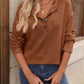 Half Button Long Sleeve T-Shirt