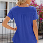 Eyelet Quarter Button Short Sleeve T-Shirt