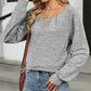 Cutout Round Neck Long Sleeve T-Shirt