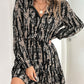 Printed Long Sleeve Mini Dress