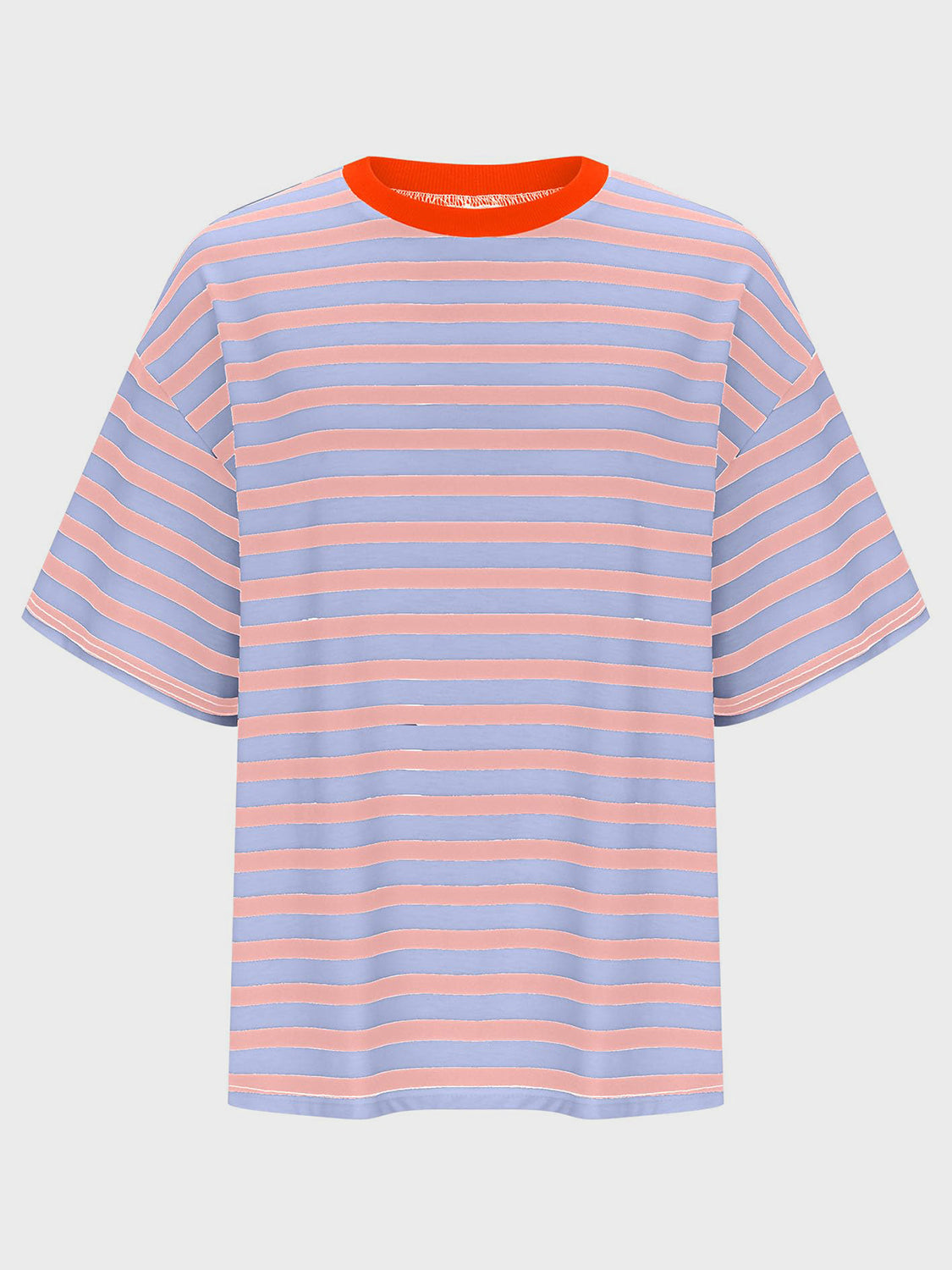 Striped Round Neck Half Sleeve T-Shirt