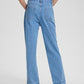 Slit Straight Leg Jeans with Pockets