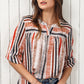 Multicolored Stripe Notched Neck Top