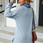 Slit Mock Neck Long Sleeve T-Shirt
