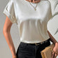 Round Neck Short Sleeve Blouse