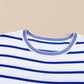 Striped Round Neck Cap Sleeve Knit Top