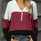 Color Block Hooded Long Sleeve T-Shirt